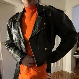 Oversized 80s/90s Wilson’s leather motorcycle biker jacket with thinsulate
